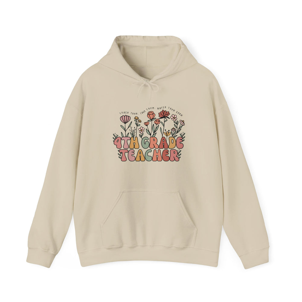 4th Grade Teacher Floral Hoodie