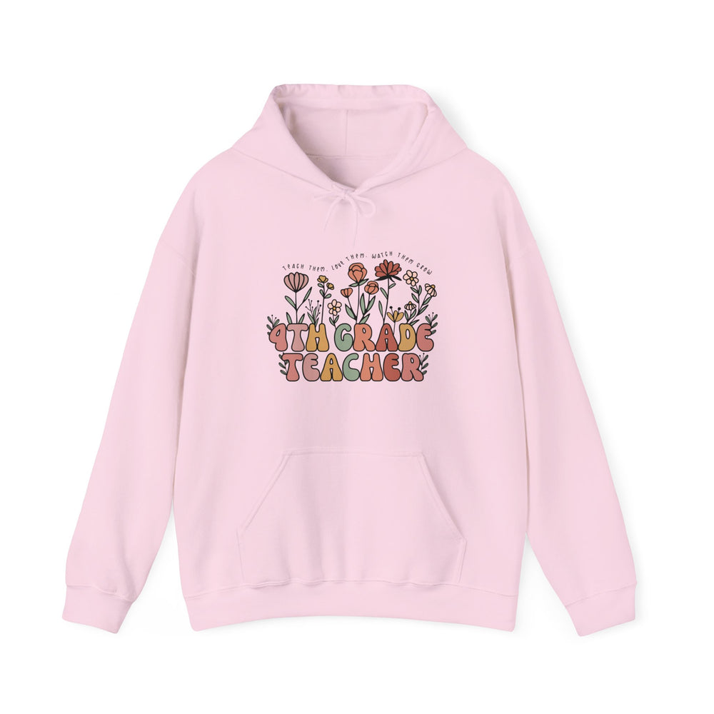 4th Grade Teacher Floral Hoodie