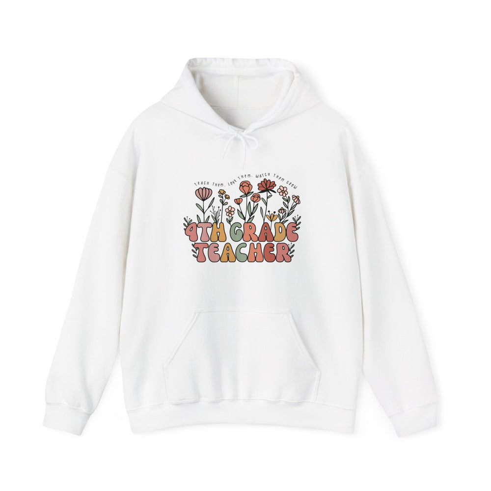 4th Grade Teacher Floral Hoodie