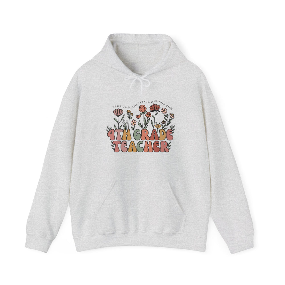 4th Grade Teacher Floral Hoodie